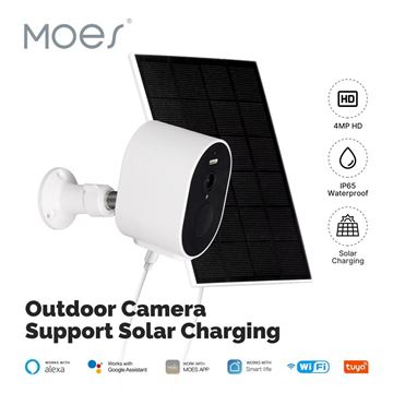 Imagen de Cámara Moes 4MP WiFi panel Solar WCM-S24-S Tuya