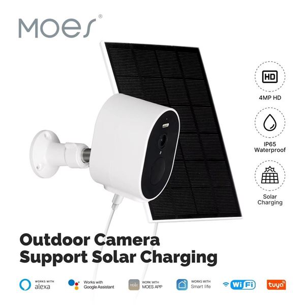Imagen de Cámara Moes 4MP WiFi panel Solar WCM-S24-S Tuya