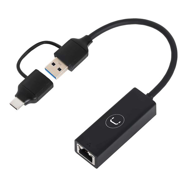 Imagen de Adaptador Usb C / Usb A - Ethernet Unno Ad3007bk