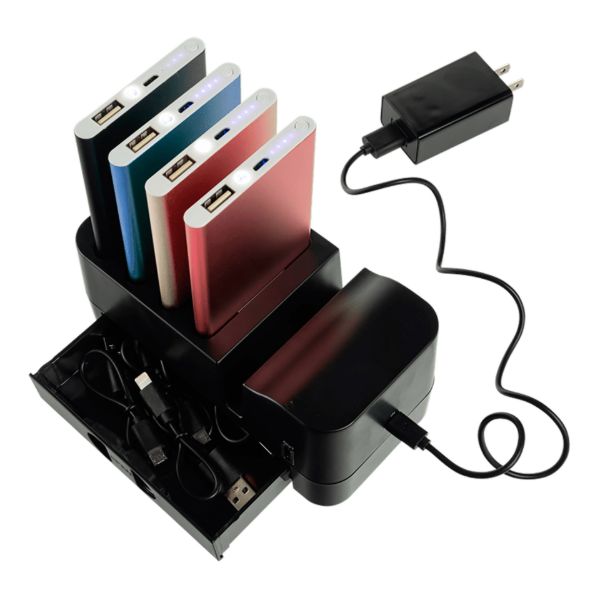 Imagen de Kit 4 Powerbanks + Base De Carga Instacharge 4600mah