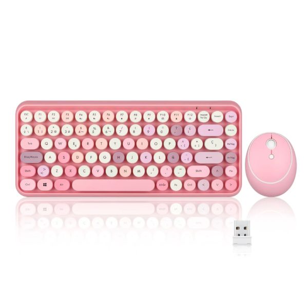 Imagen de Combo Mouse Y Teclado Inalámbrico Perixx 713 Español
