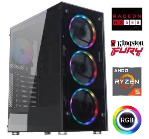 Imagen de Equipo Gamer Ryzen 5 4500, 16GB, SSD 480GB, RX 580 8GB, periféricos