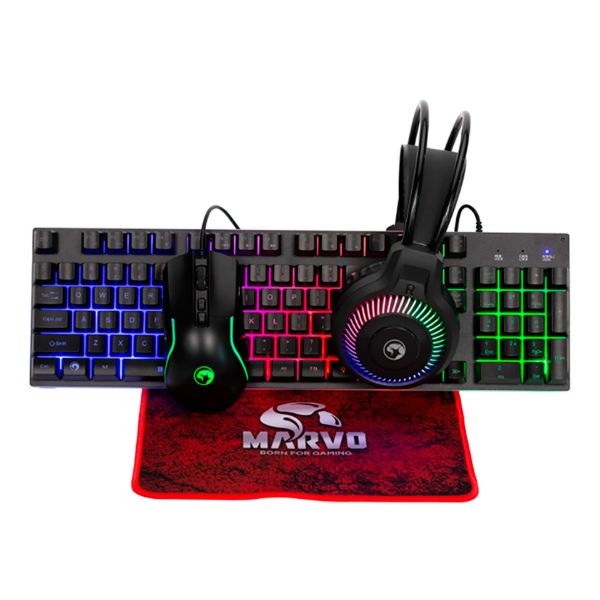 Imagen de Combo Gaming Marvo Mousepad Mouse Teclado Auriculares
