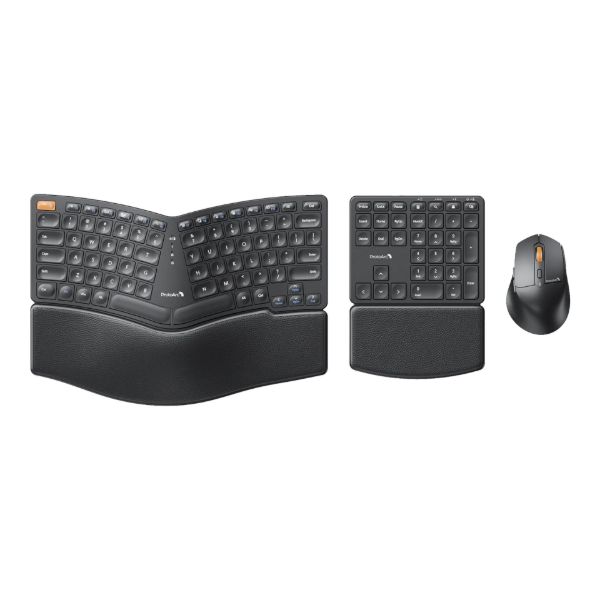 Imagen de Combo Mouse y Teclado Español Ergonómico Inalámbrico 3en1 ProtoArc Ekm04