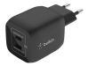 Imagen de Belkin - Adaptador de corriente - tecnología PPS y GaN - 45 vatios - 3 A - Fast Charge, PD 3.0 - 2 conectores de salida (2 USB-C) - negro