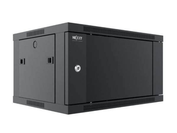 Imagen de Nexxt Solutions Infrastructure - Wall mount enclosure - SPCC steel / Tempered glass - Black / RAL 9005 - 4U 600X450