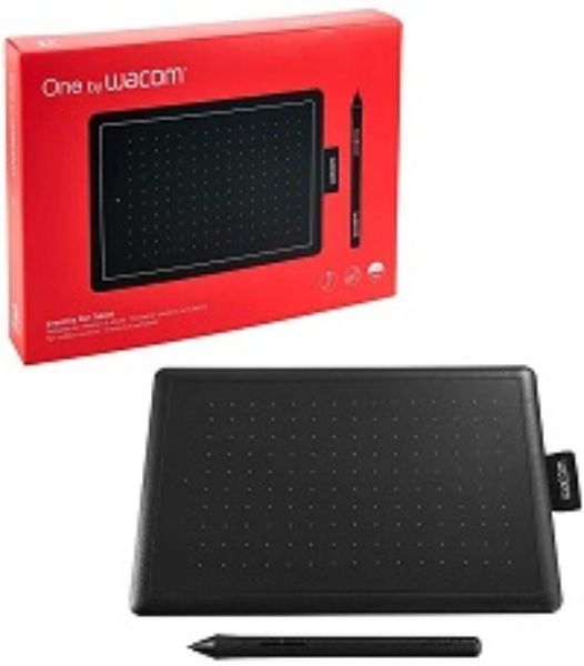 Imagen de Wacom One by Wacom - Digitalizador - diestro y zurdo - 15.2 x 9.5 cm - electromagnético - cableado - USB - negro, rojo