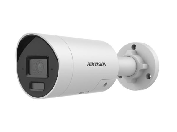 Imagen de Hikvision 4MP Cámara de red bullet fija inteligente híbrida Acusense con luz - Micrófono incorporado - 4MP - Exterior - H.265+ - Focal fija 2.8 mm - 2688 × 1520 - WDR 120DB - IP67