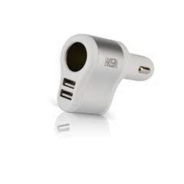Imagen de Cargador Auto U2 Wesdar Dual Usb/cigarette Whi/sil