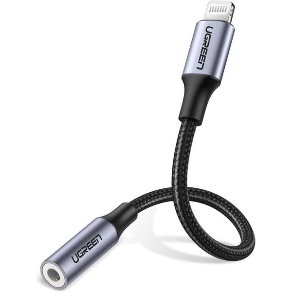 Imagen de Adaptador Ugreen Lightning A 3.5 Aluminio Black