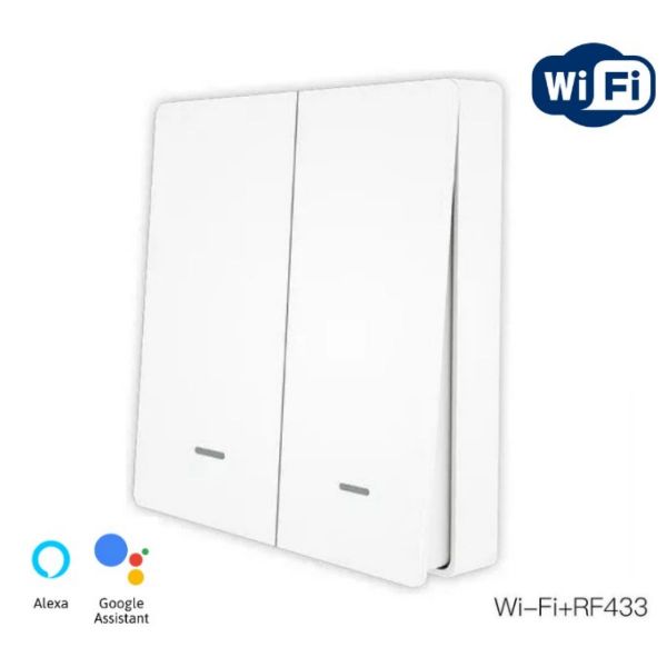 Imagen de Interruptor De Pared 2 Botones Blanco Rf
