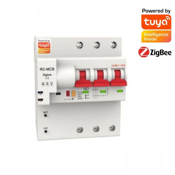 Imagen de Llave Electrica 3p Zigbee 16a Mont. Consumo Tuya