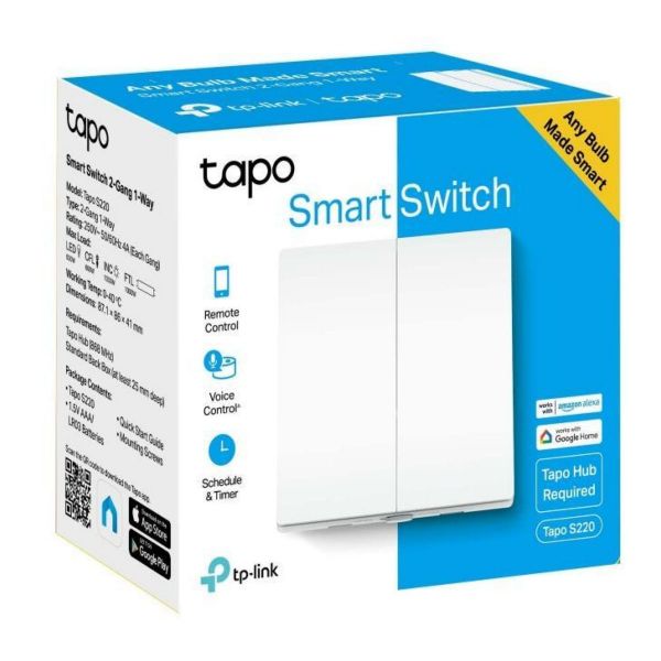 Imagen de Interruptor Smart Tp-link Tapo S220 2 Gang 1 Way