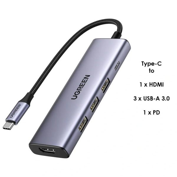 Imagen de Ugreen Hub Usb-c Con 3 Usb 3.0 + Hdmi 4k + Usb C