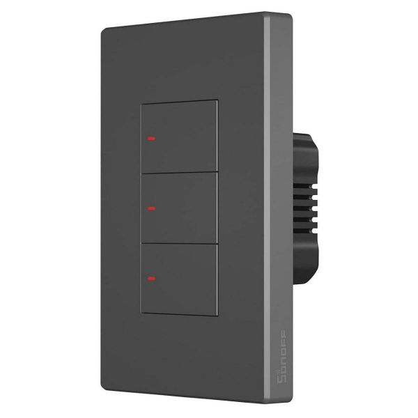 Imagen de Interruptor De Pared Sonoff M5-120 3 Bot Grafito