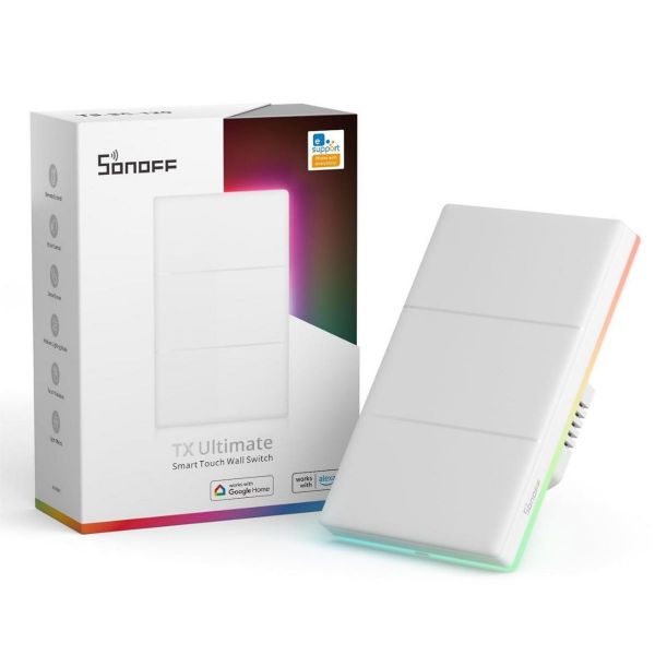 Imagen de Interruptor Táctil Sonoff Rgb T5-120 4 Bot Blanco