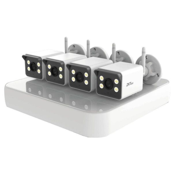 Imagen de Kit De Cámaras Ip Wifi + Nvr Zkteco 3mp Full Color