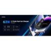 Imagen de Cargador Ugreen De Auto Usbc Pd Usb 63w Negro