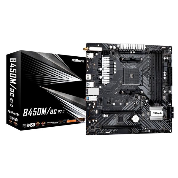 Imagen de Motherboard AMD AM4 DDR4 B450m/ac R2.0 Wifi Asrock