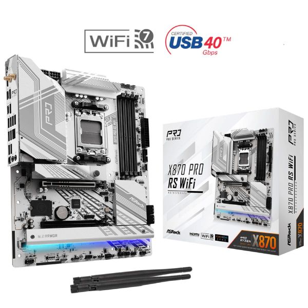 Imagen de Motherboard Asrock X870 Pro Rs Wifi D5 AMD AM5 DDR5