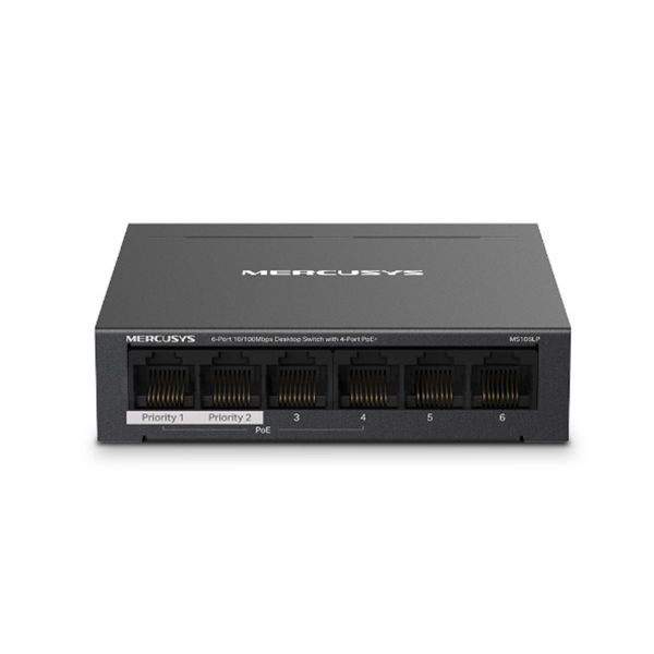 Imagen de Switch Esc Mercusys Ms106lp 6pt 10/100mbps 4 Poe+
