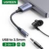 Imagen de Adaptador Ugreen Usb A Audio 3,5mm Gray