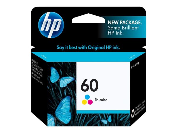 Imagen de HP 60 - 4 ml - color (cian, magenta, amarillo) - original - cartucho de tinta - para Deskjet F2430, F4213, F4435, F4580; Envy 100 D410, 11X D411, 12X; Photosmart C4740, D110