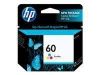 Imagen de HP 60 - 4 ml - color (cian, magenta, amarillo) - original - cartucho de tinta - para Deskjet F2430, F4213, F4435, F4580; Envy 100 D410, 11X D411, 12X; Photosmart C4740, D110