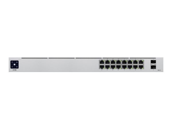 Imagen de Ubiquiti UniFi Switch USW-16-POE - Conmutador - Gestionado - 16 x 10/100/1000 (8 PoE+) + 2 x Gigabit SFP - sobremesa, montaje en rack - PoE+ (42 W)