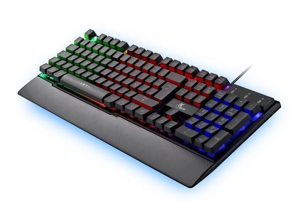 Imagen de Xtech - Keyboard - Wired - XTK-510S - Spanish - Gaming - Multi-color backlight - LED illumination with on/off, static and breathing light effects - 12 dedicated multimedia keys - Instant access and control of your music, videos, email and more - Plug and play USB connection - No drivers or software installation required - Ergonomic – Integrated palm rest with textured finish - Non-slip rubber feet