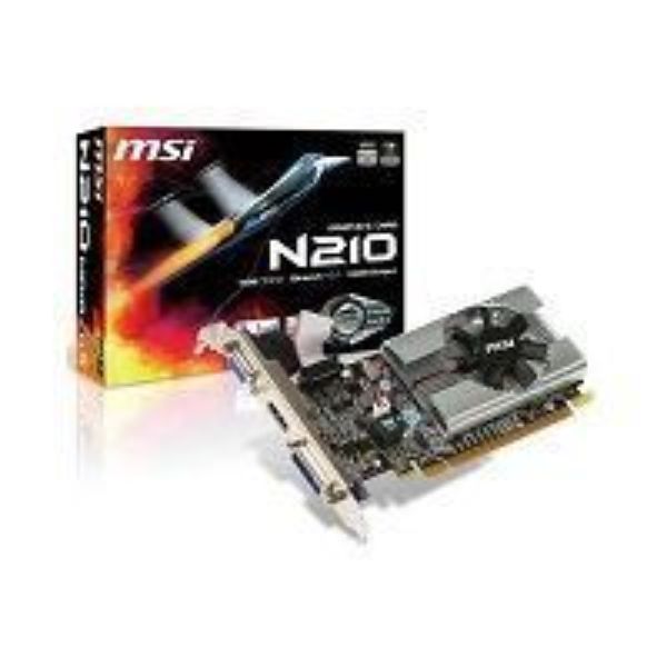Imagen de MSI N210-MD1G/D3 - Tarjeta gráfica - GF 210 - 1 GB GDDR3 - PCIe 2.0 x16 - DVI, D-Sub, HDMI