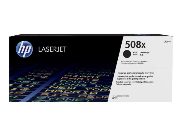Imagen de HP 508X - Alto rendimiento - negro - original - LaserJet - cartucho de tóner (CF360X) - para LaserJet Enterprise MFP M577; LaserJet Enterprise Flow MFP M577