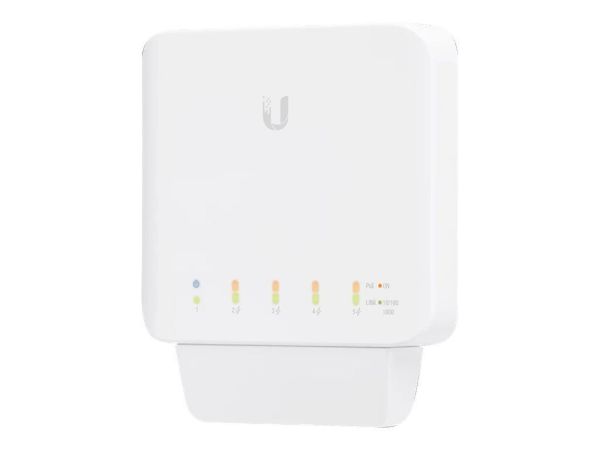Imagen de Ubiquiti UniFi Switch USW-FLEX - Conmutador - Gestionado - 4 x 10/100/1000 (PoE) + 1 x 10/100/1000 (PoE) - montaje en pared, montaje en mástil - PoE (46 W)