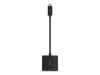 Imagen de Belkin USB-C to HDMI + Charge Adapter - Conversor de interfaz de vídeo - USB-C (M) a HDMI, USB-C (solo alimentación) (H) - negro - compatibilidad con 4K, USB Power Delivery (60W)
