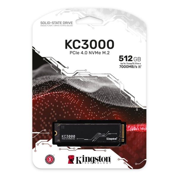 Imagen de Kingston KC3000 - SSD - 512 GB - interno - M.2 2280 - PCIe 4.0 (NVMe) - para Intel Next Unit of Computing 12 Pro Kit - NUC12WSKi5