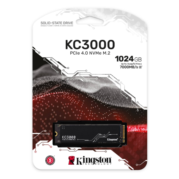 Imagen de Kingston KC3000 - SSD - 1024 GB - interno - M.2 2280 - PCIe 4.0 (NVMe) - para Intel Next Unit of Computing 12 Pro Kit - NUC12WSKi5