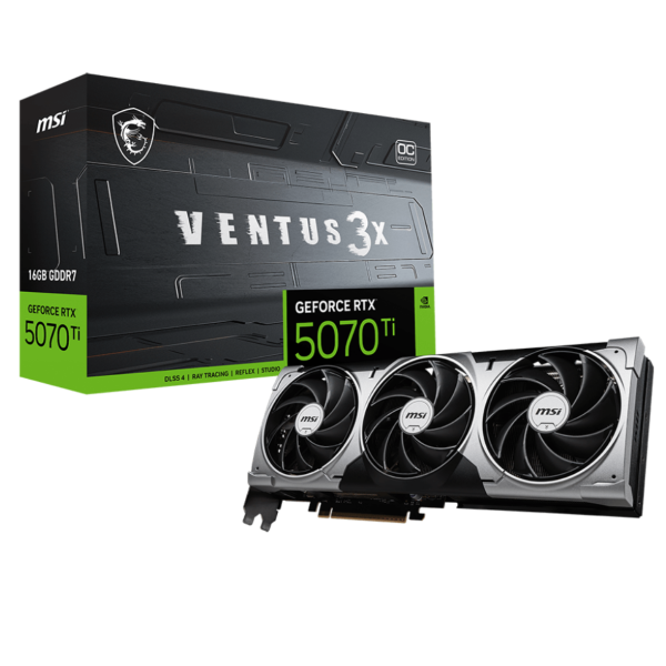 Imagen de MSI GeForce RTX 5070 Ti 16G VENTUS 3X OC GDDR7