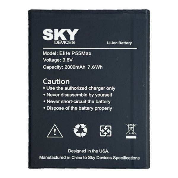 Imagen de Batería Para Repuesto De Cel Sky Elite P55 Max Li-Ion 2000mah