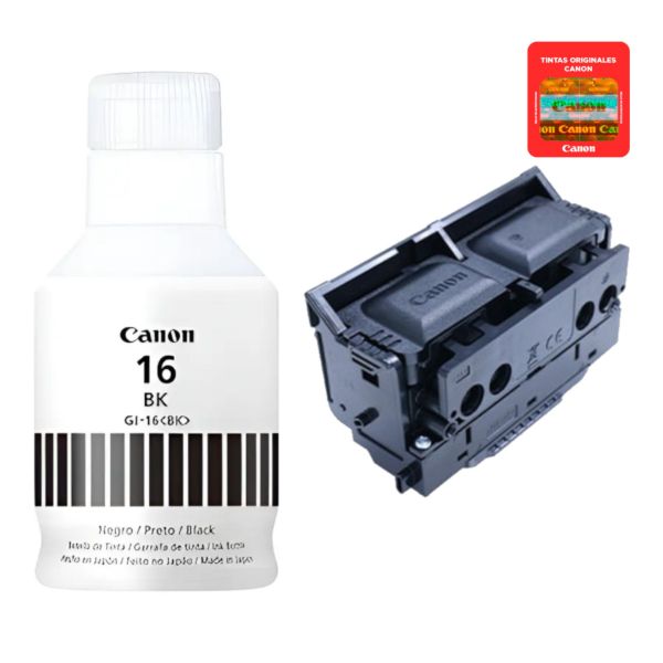 Imagen de Kit Cabezal + Botella De Tinta Negro Canon GI-16 + PH-S Maxify