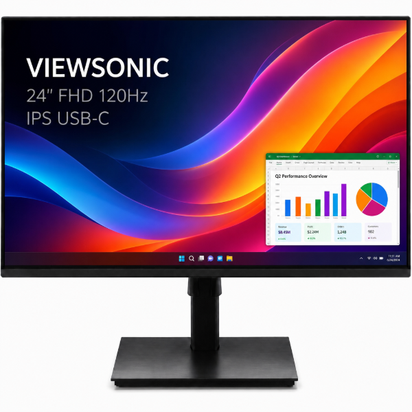 Imagen de Monitor ViewSonic 24" IPS Full HD 120Hz USB-C