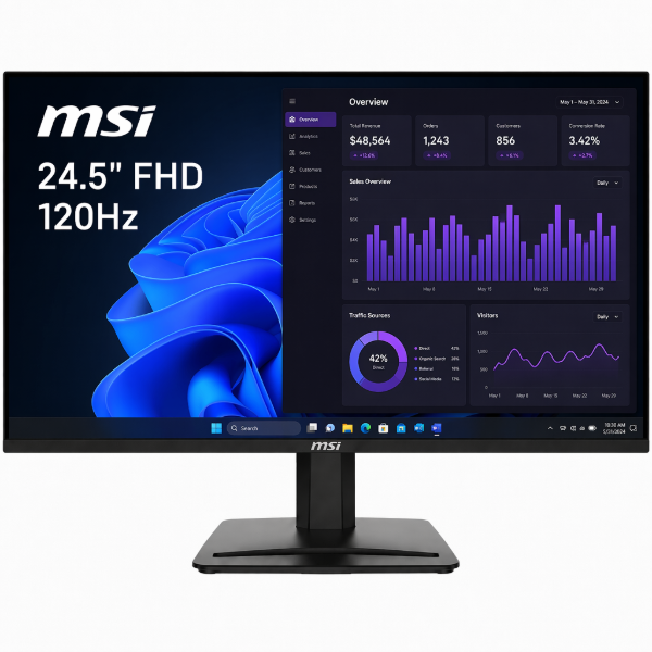 Imagen de Monitor MSI 24.5" IPS FHD 120Hz 1ms Marco Fino