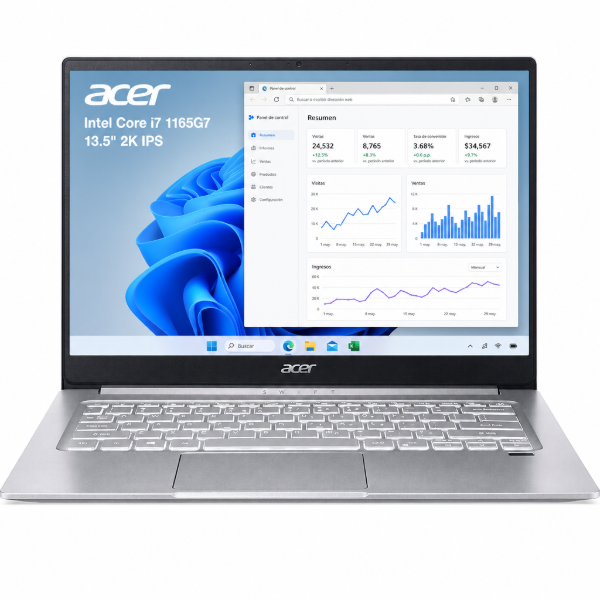 Imagen de Notebook Acer Swift 3 Intel Core i7 8GB 512GB 13,5" 2K IPS