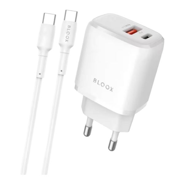 Imagen de Cargador De Pared 1 Usb A / 1 Usb C Bloox Cable 60W