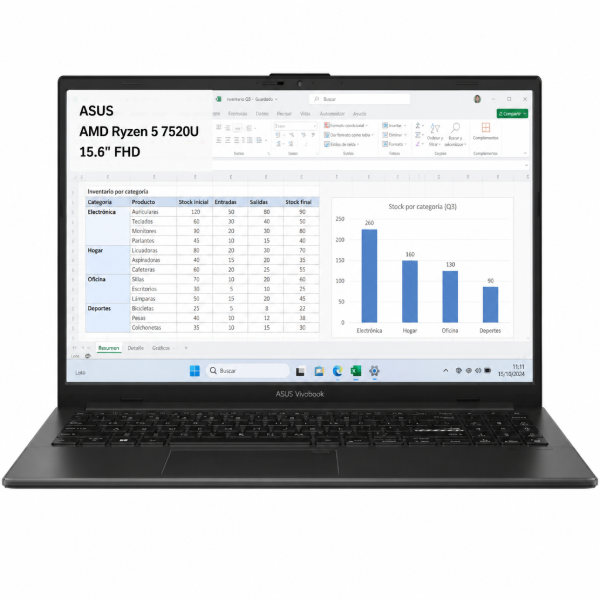 Imagen de Notebook Asus Vivobook Go 15 AMD Ryzen 5 512GB 8GB 15.6" FHD