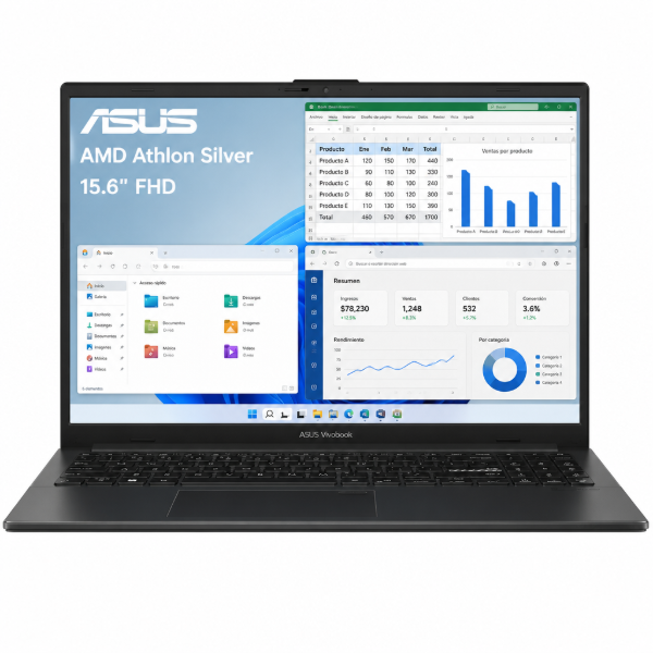 Imagen de Notebook Asus Vivobook Go 15 AMD Athlon Silver 256GB 8GB