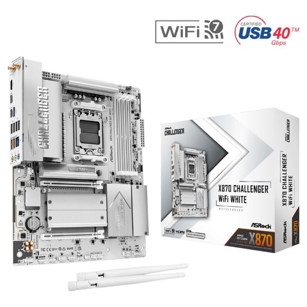 Imagen de Motherboard Asrock X870 Challenger Wifi White Am5