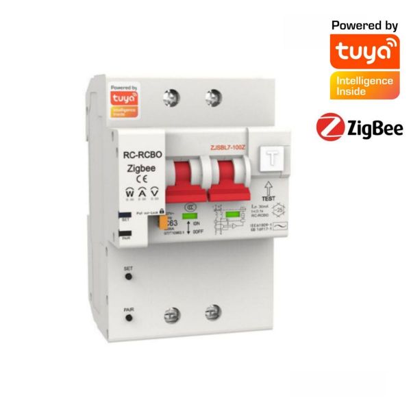 Imagen de Llave Electrica 2p Zigbee 64a Monit. Consumo Tuya