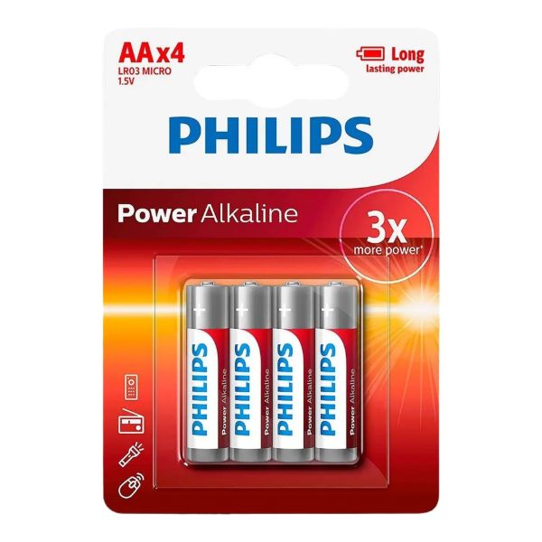 Imagen de Pila AAA Alcalina Philips Lr6p4b/97 Pack x4 1,5V