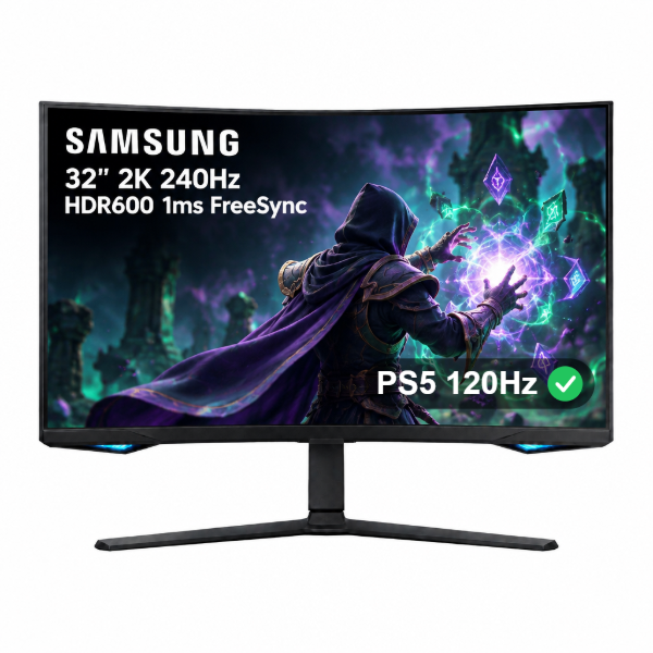 Imagen de Monitor Gamer Samsung 32" Curvo 2K 240Hz 1ms Smart