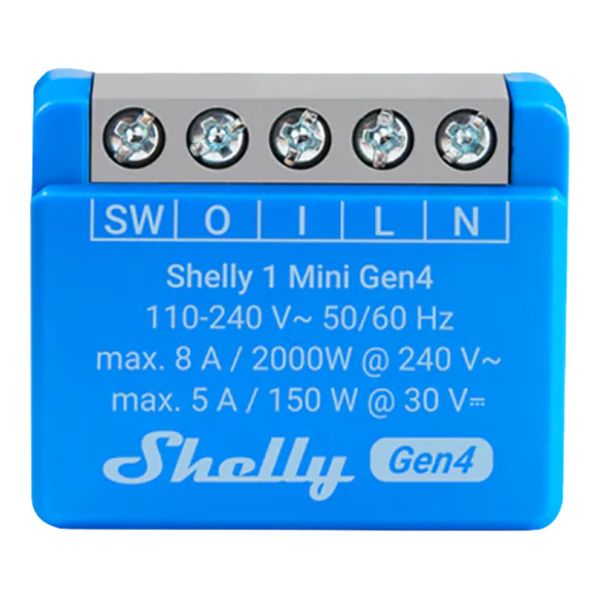 Imagen de Relé Inteligente Shelly Wifi Bluetooth Zigbee 1 Canal 8A